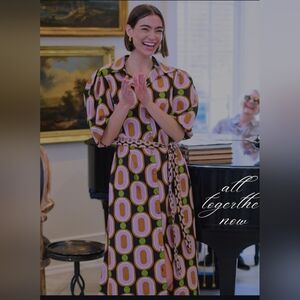 Elizabeth and James  The Label Multicolor Geometric Long Sleeve Dress